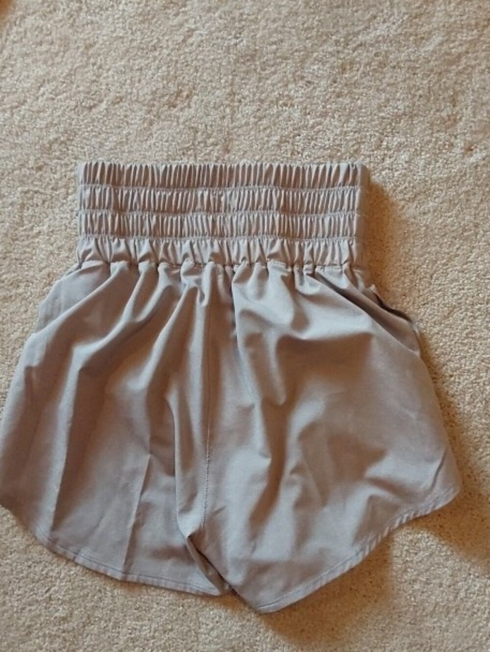 NIKE Neutral Smocked-Waist Shorts — Light Beige XS - Picture 4 of 7